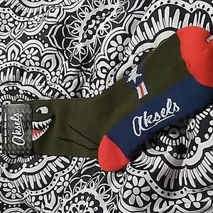 Aksels USS Midway Socks green, blue & Red Men's Size 6 - 13